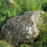 An image of a carved rock, part of the Little Meg stone circle in Cumbria. Part of a site report on brigantesnation.com