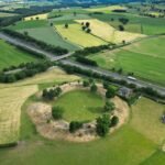An aerial photo of Mayburgh Henge in Penrith, Cumbria. Part of a site report on brigantesnation.com