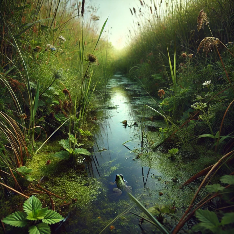 The flora of a drainage ditch