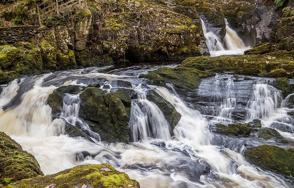 A waterfall