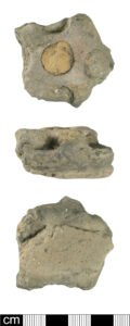 Iron Age coin mould fragment (Box 3, no. 40: showing capped pellet hole)