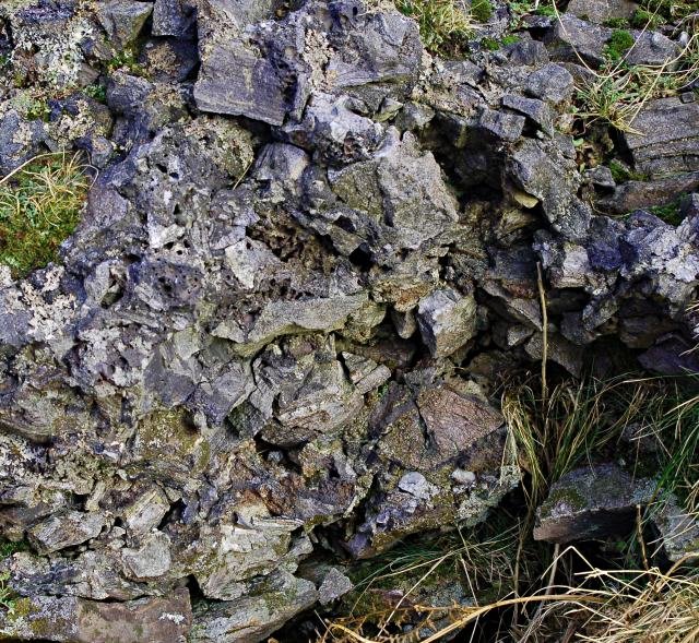Vitrified stones, hillfort in Highland, Scotland, UK, Rubh' Ard Ghaunsgail
