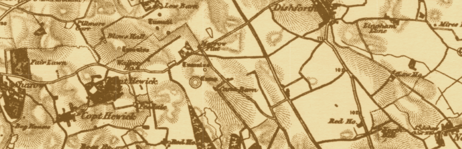 Cana Barn Henge - 1805 OS map