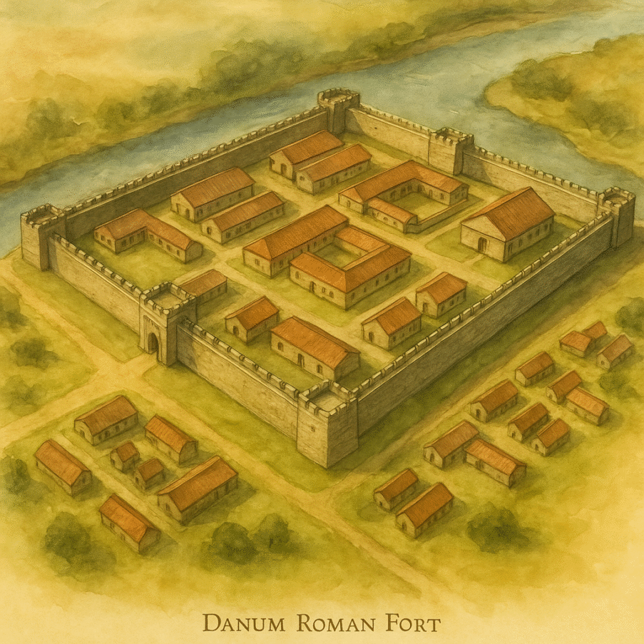 Dunum Roman Fort artistic impression