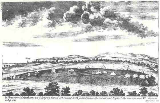 Milbarrow PLATE 28 from Abury – A Temple of the British Druids – 1743