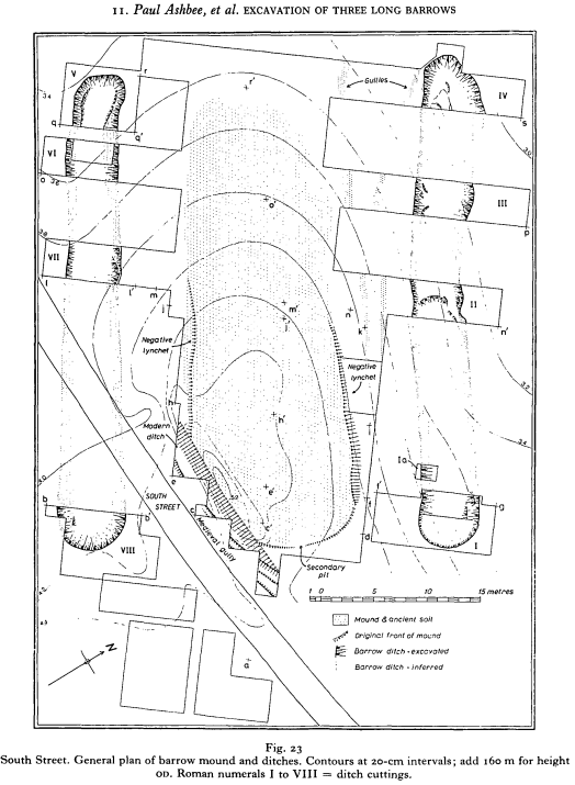 South Street Long Barrow - Excavarion plan - Ashbee et al
