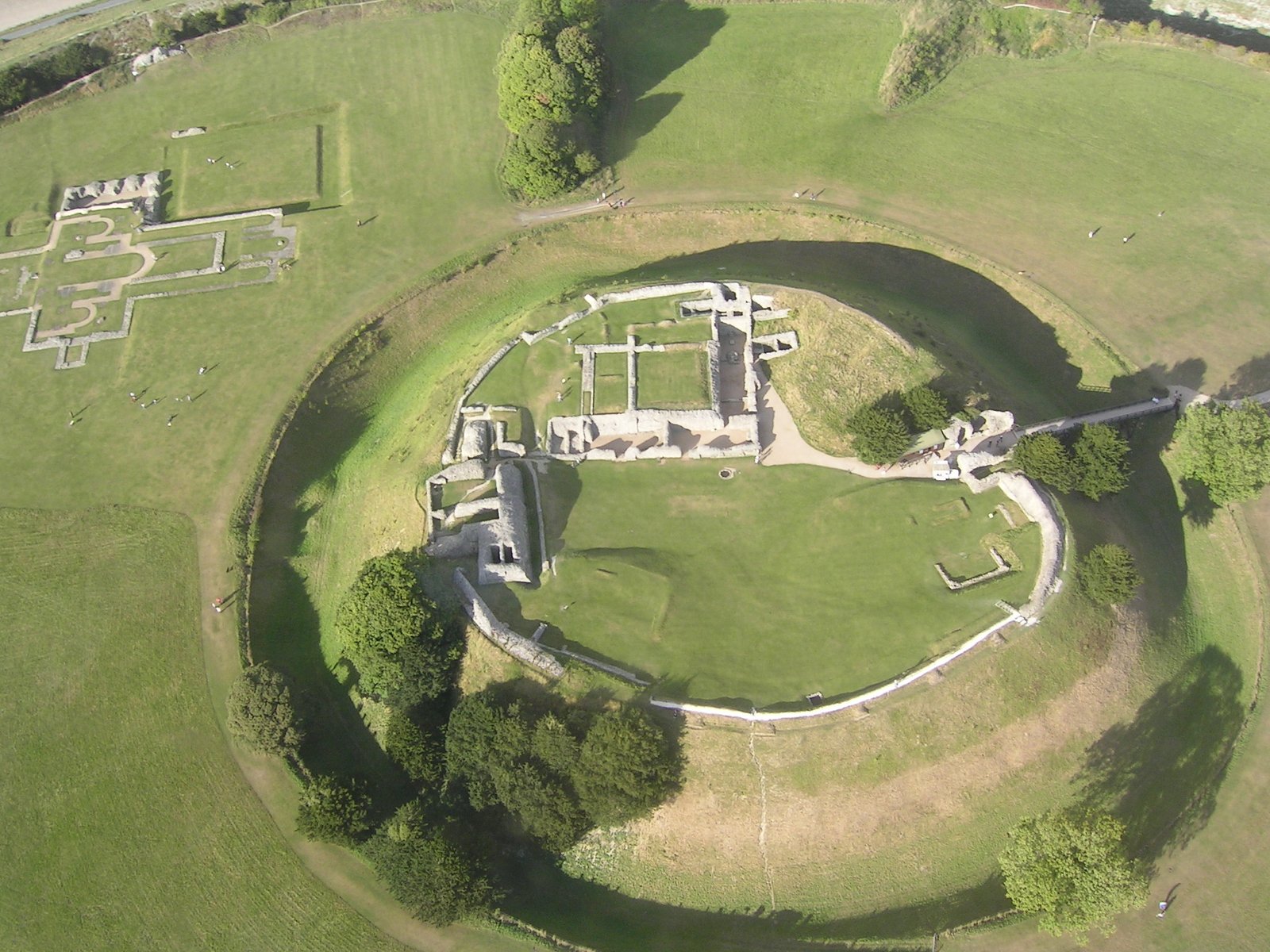 Aerial photograph of Old Sarum site, on departure from Old Sarum airfield