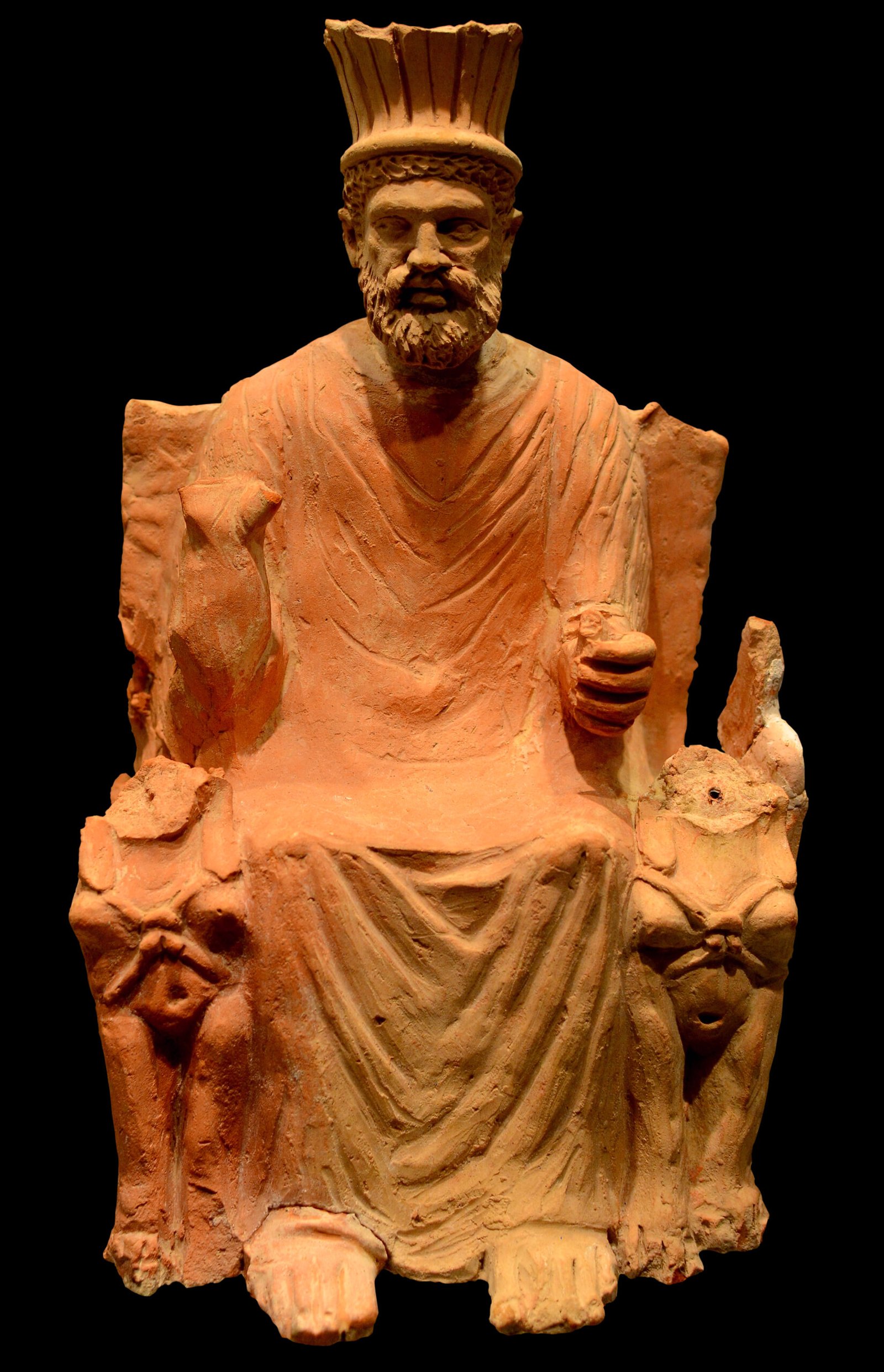 Terracotta statue of Baal-Hammon on a throne AvL