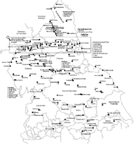 Map of Roman Forts in the North of England