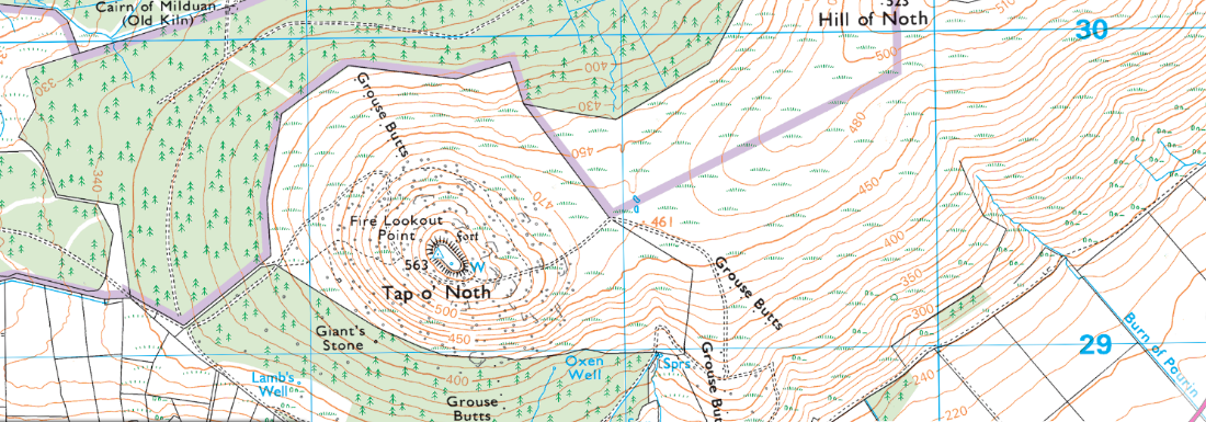 Tap O Noth OS 25000 Leisure Map - Thanks to the National Library of Scotland